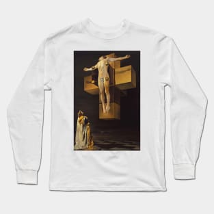 Salvador Dali Crucifixion (Corpus Hypercubus) Art Poster 1954 Surrealism Long Sleeve T-Shirt